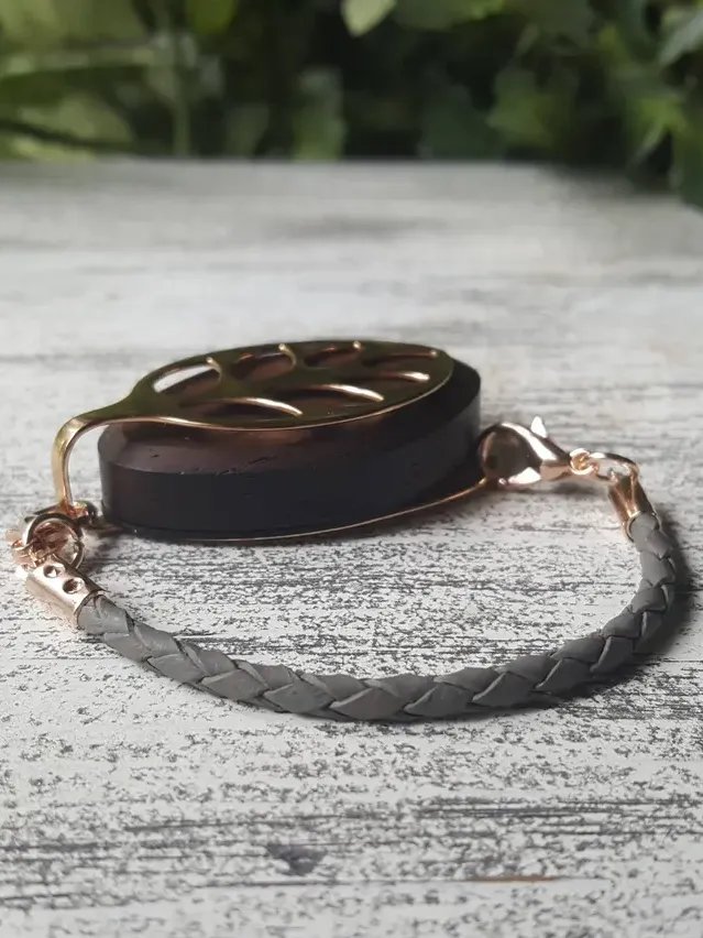 Gray Leather Bolo Bracelet | Handmade Accessory for Bellabeat Leaf Urban & Ivy product image (1)