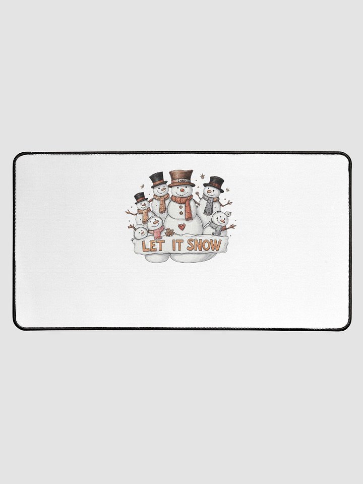 Let It Snow Typography Snowman Desk Mat product image (1)