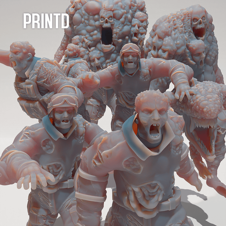 After the fall Part 3 Zombie Pack - Post Apocalyptic Zona Alpha Wargame Hobby Resin Scale Models product image (1)