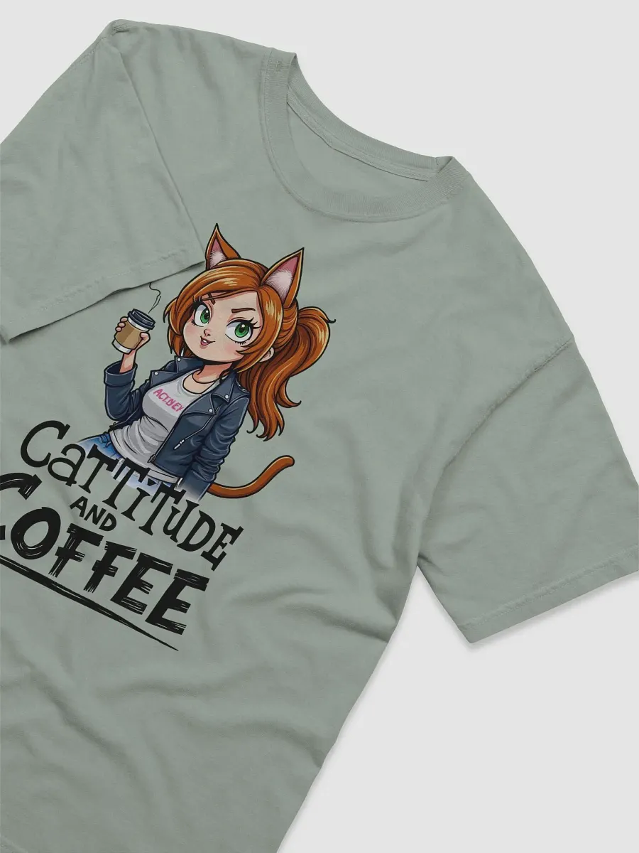 Cat-Titude and Coffee Cartoon T-Shirt product image (34)
