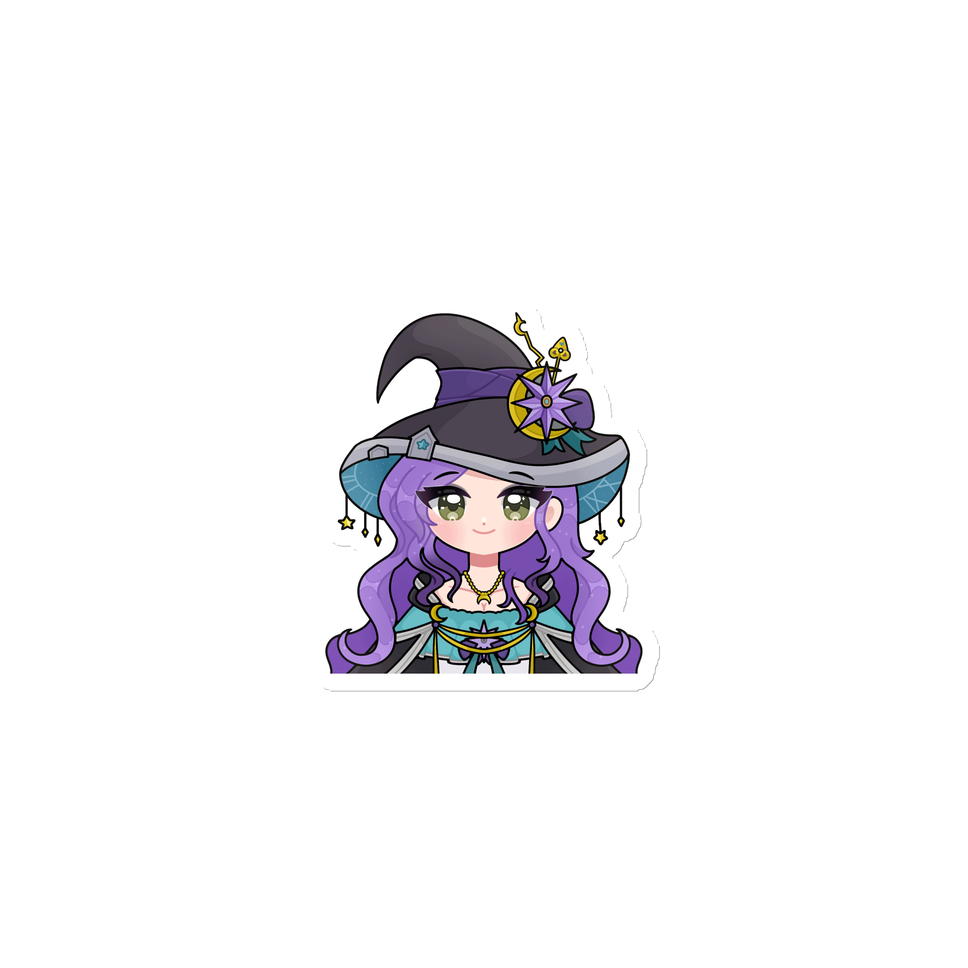 "Small Smiles" Moon Witch Starfire Chibi Magnet (Hair Down) product image (1)