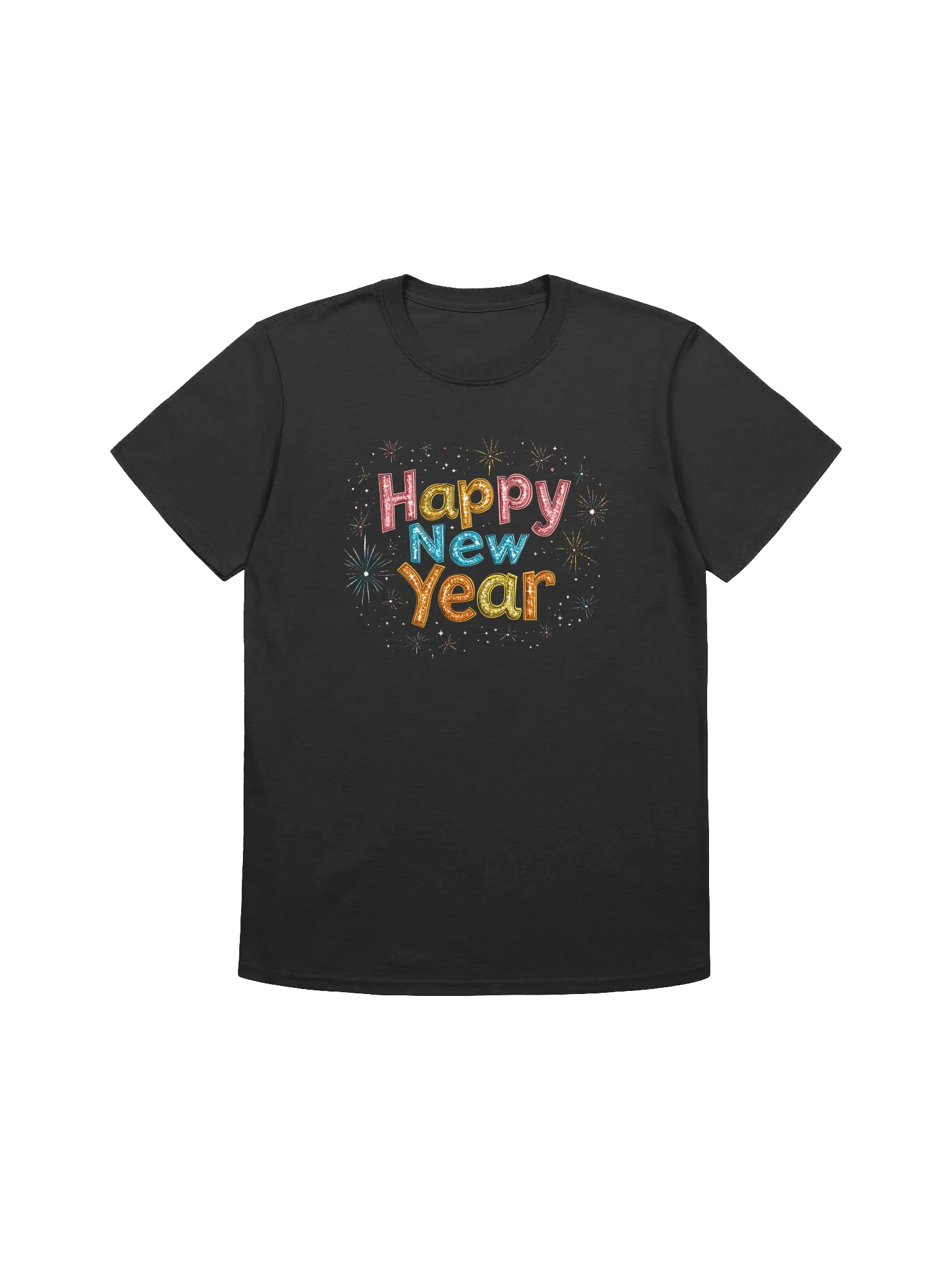 Colorful Happy New Year Fireworks Unisex T-Shirt product image (4)