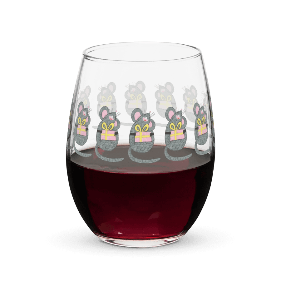 Present mouse Stemless Wine Glass product image (8)