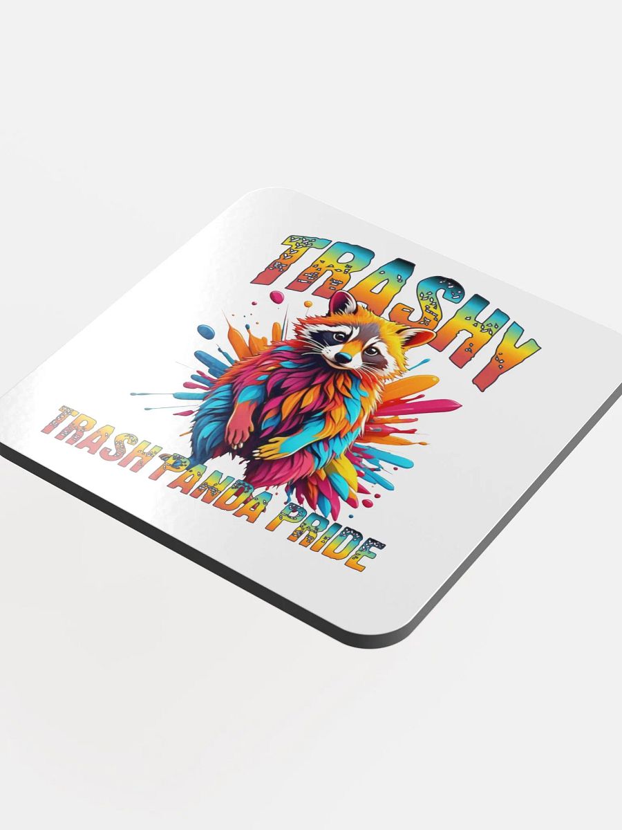Trashy Trash Panda Pride Glossed Cork Coaster product image (4)