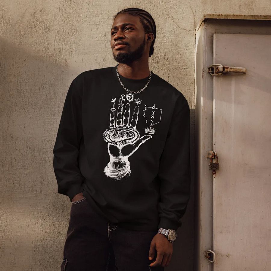 [Hand of Mysteries 3 - White] - Unisex Premium Heavyweight Long Sleeve Shirt product image (11)
