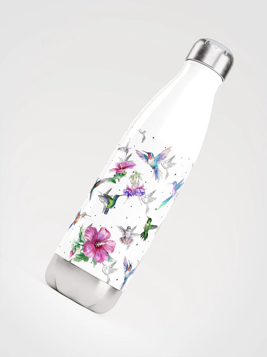 Whimsical Hummingbird and Flower Stainless Steel Water Bottle product image (4)