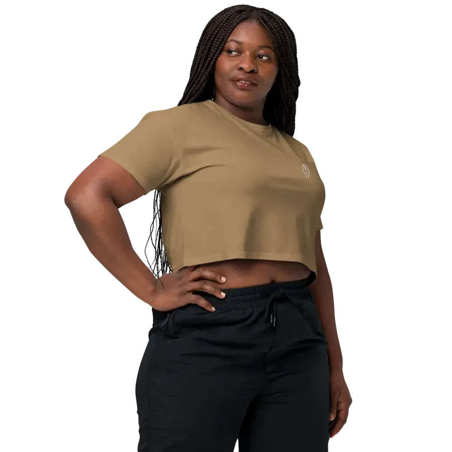 EXCLAIMING MENTALLY (L.C. white) embroidered cotton crop top product image (16)