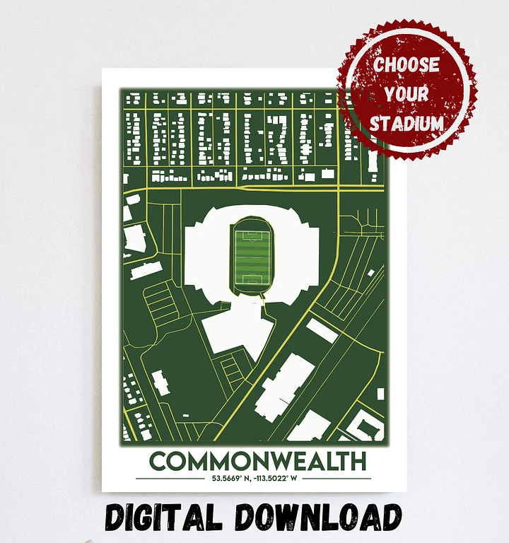 Commonwealth Stadium Map Design Digital Download product image (1)