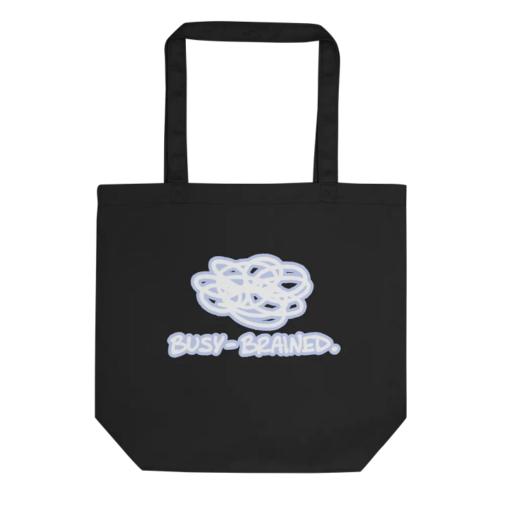 BUSY-BRAINED (lined design, #BDCAEF) tote bag product image (1)