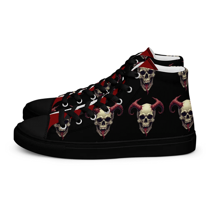 Hellfire Horn Skull High Top Canvas Shoes product image (1)