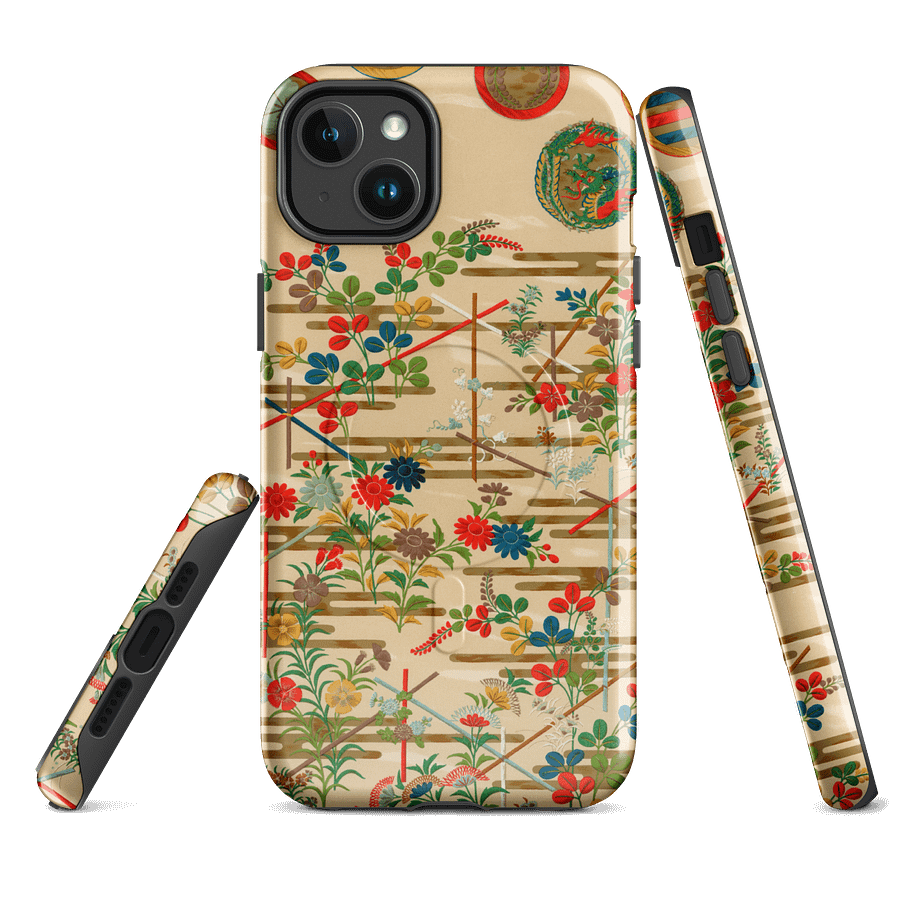Vintage Japanese Flower Pattern Tough MagSafe® iPhone® Case product image (2)