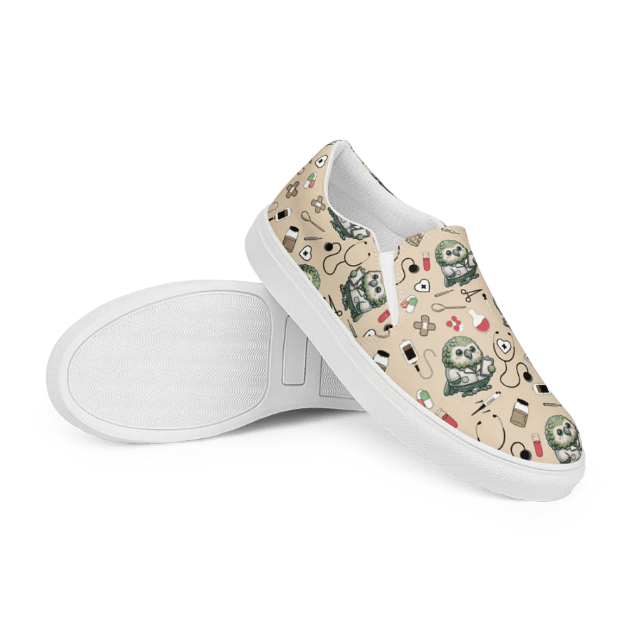Cute Medical Kakapo Slip-On Canvas Shoes (Tan) product image (7)