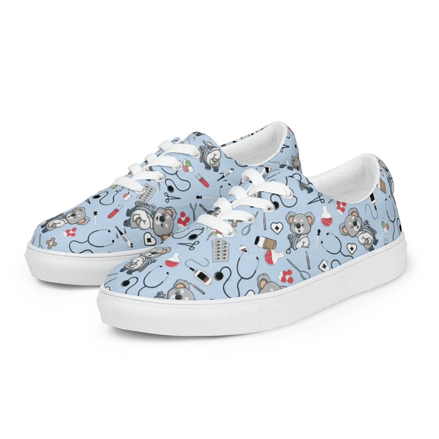 Cute Medical Koala Lace-up Canvas Shoes (Blue) product image (6)