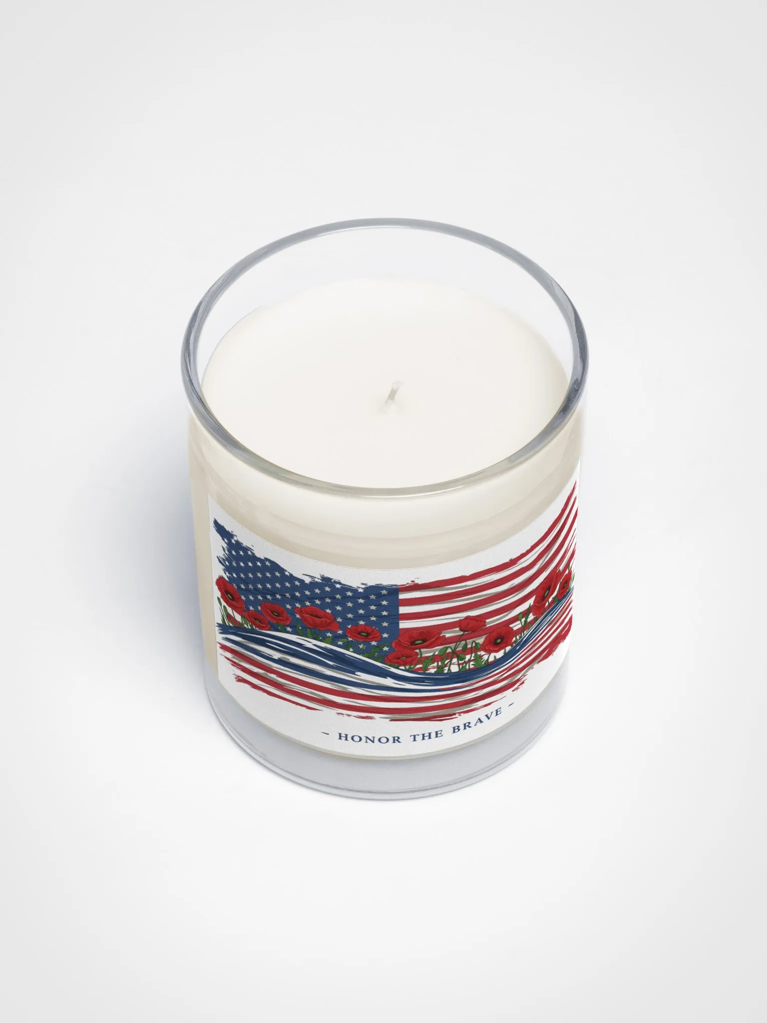 Honor the Brave Poppy Flag Soy Wax Candle product image (3)