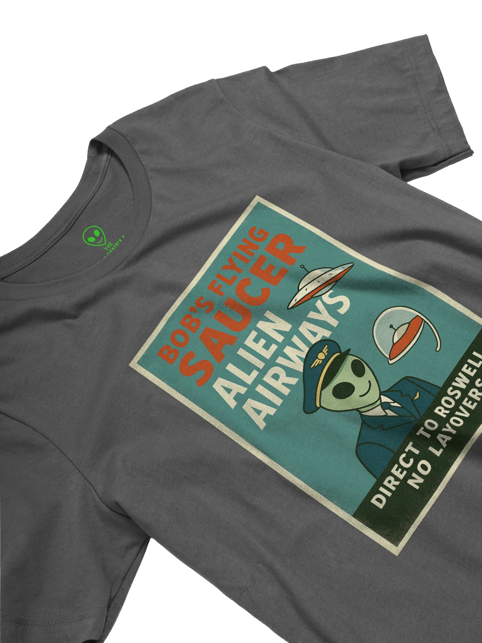 Roswell Alien Airways UFO Retro Airline Pilot Poster Unisex T-Shirt product image (3)