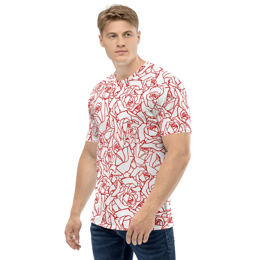 Loads of Roses · white-red crew neck t-shirt product image (5)