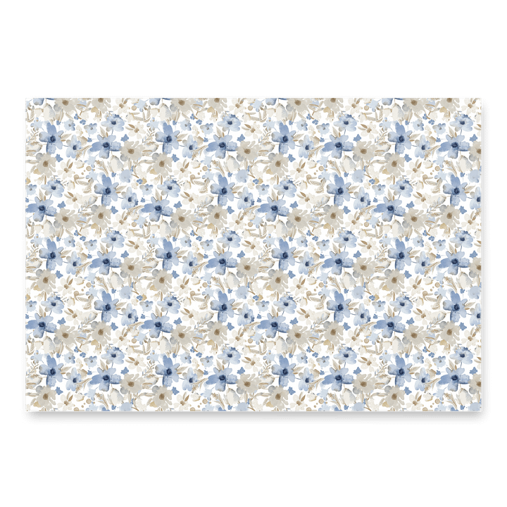 Blue Grey Flowers Paper product image (1)