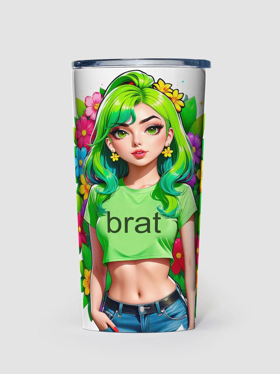 Brat 20 oz Tapered Stainless Steel Tumbler - White - Brat Life v2 product image (1)