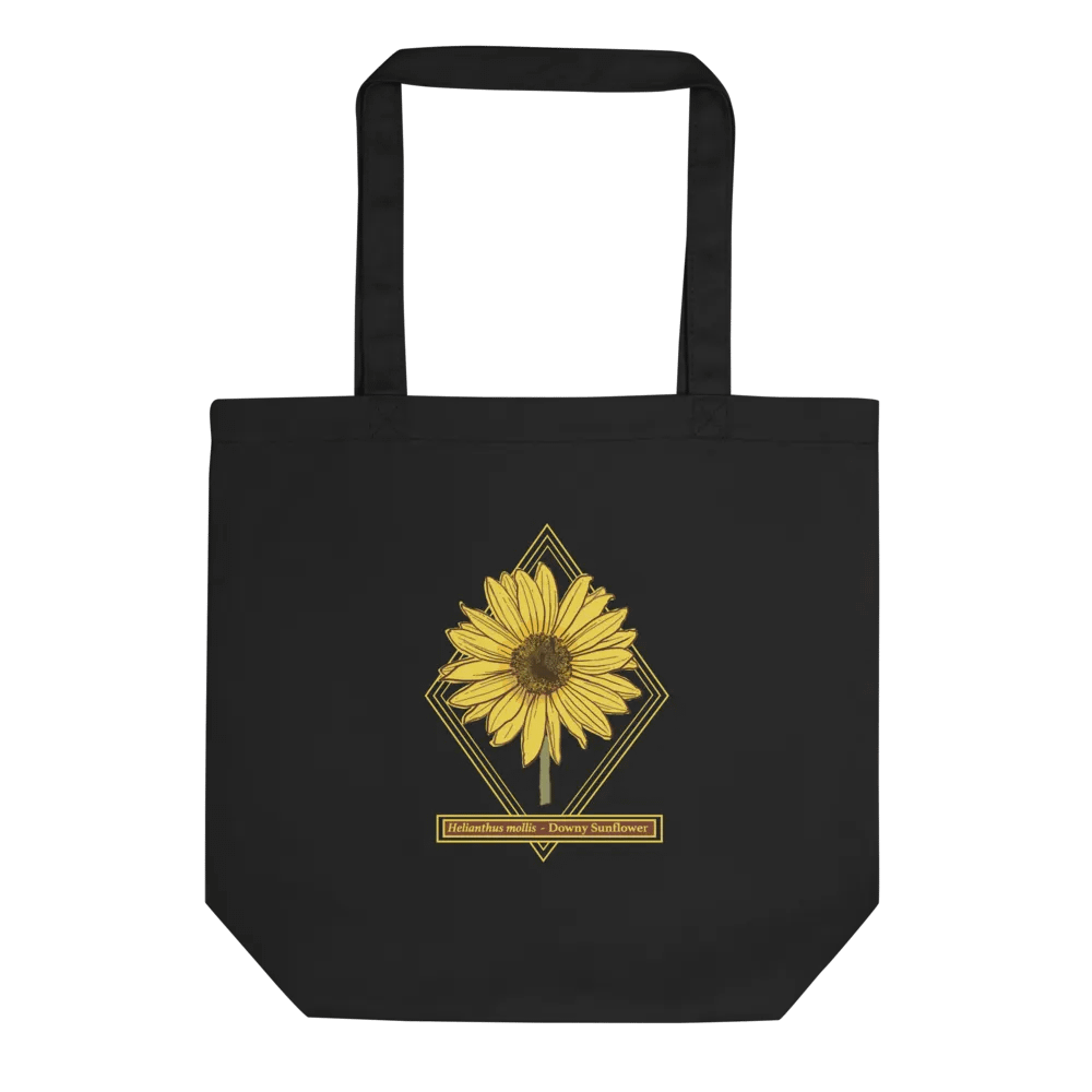 Helianthus Sunflower Organic Tote Bag in Black product image (2)