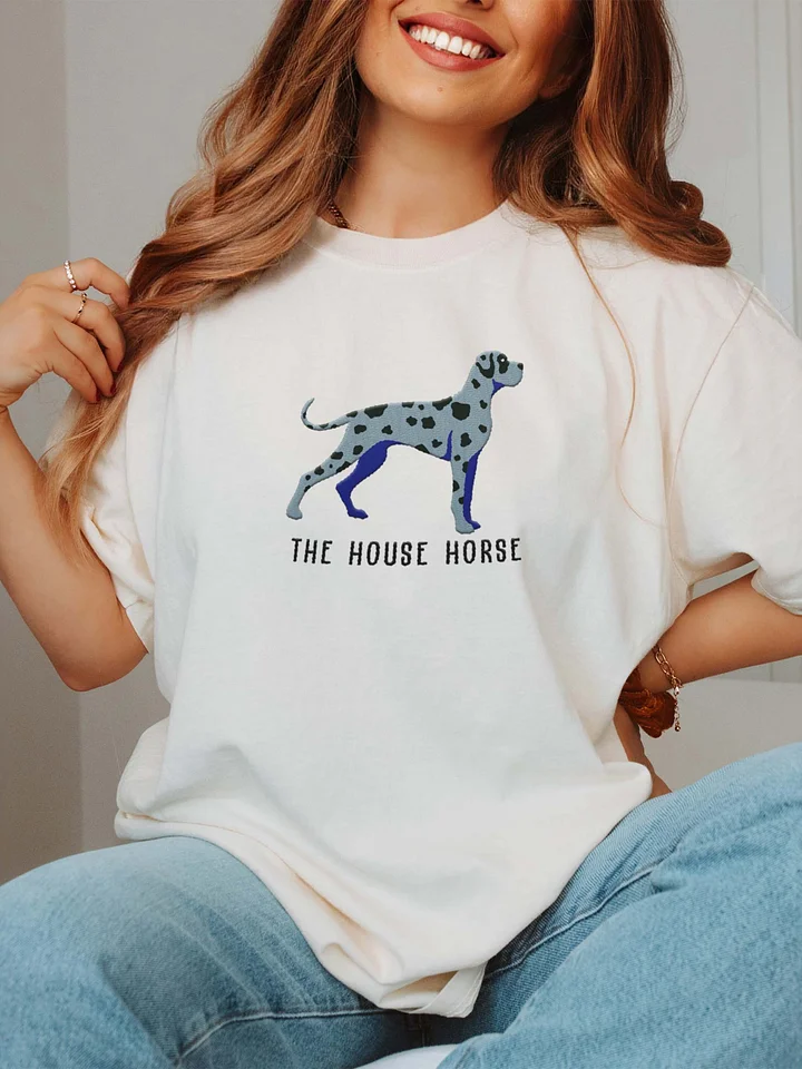 The House Horse T-Shirt(Embroidered) of a Great Dane(Blue Merle) product image (1)
