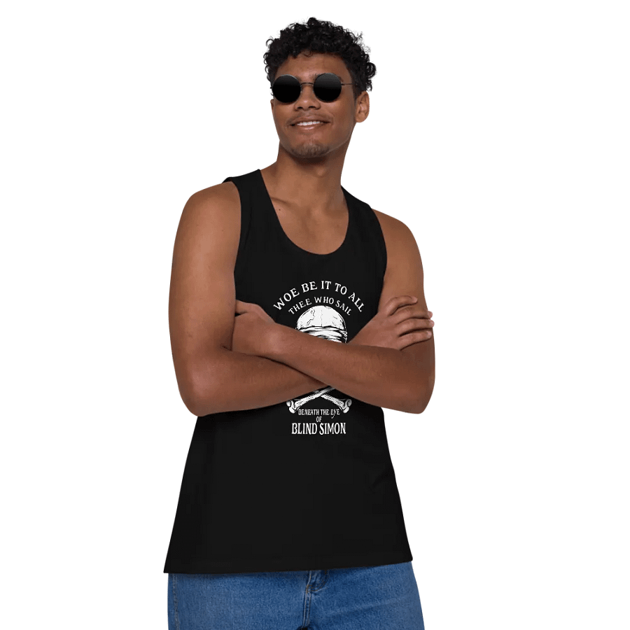 Blind Simon Unisex Tank Top - Blue Infinity product image (7)