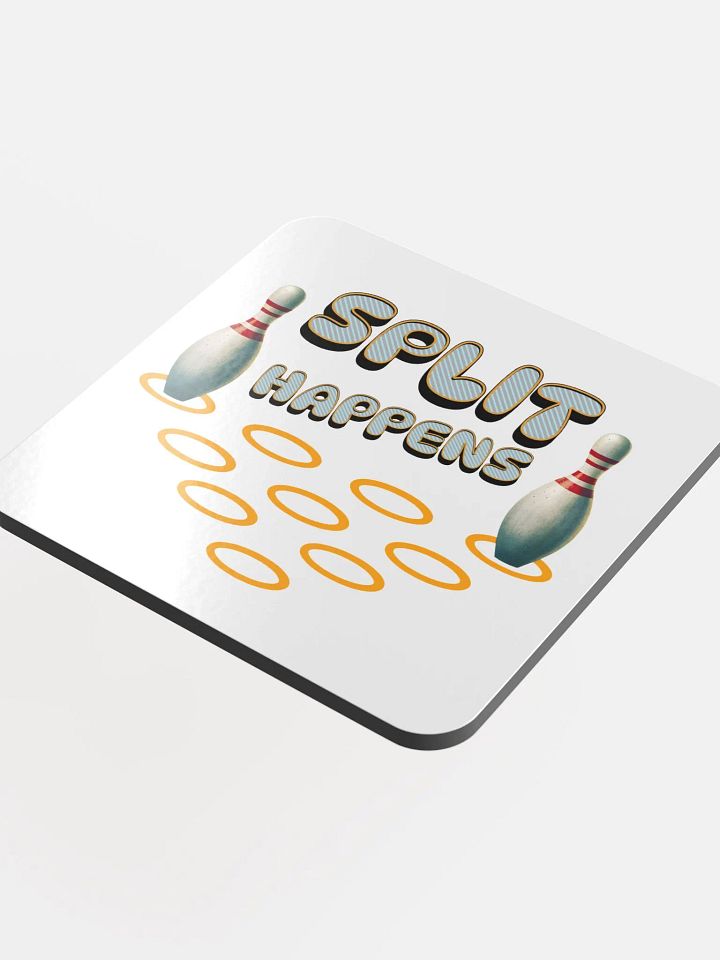 Split Happens 10pin Bowling Glossed Cork Coaster product image (1)