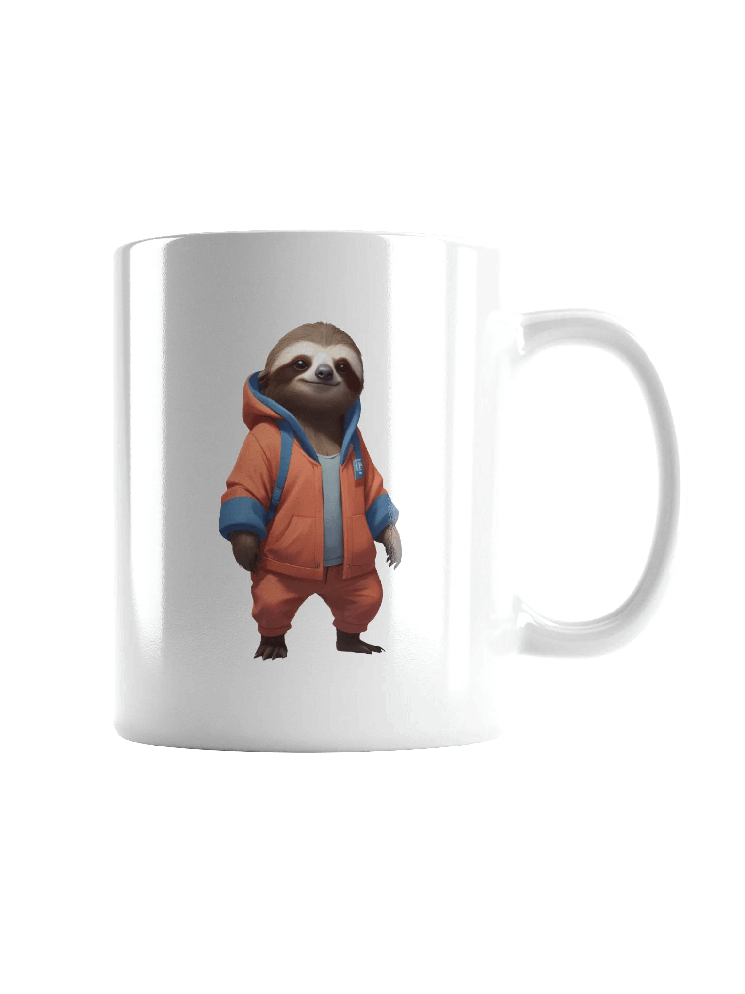 Friendly Cartoon Sloth White Mug product image (2)