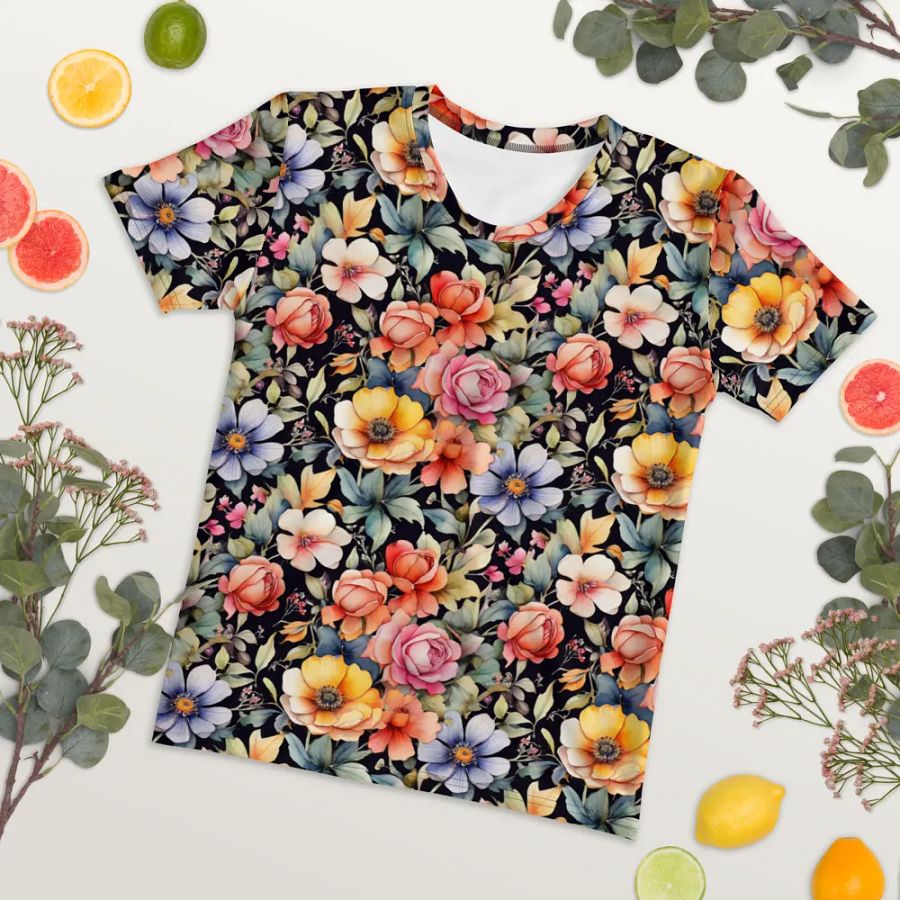 Floral Pattern All Over Print T-shirt product image (7)