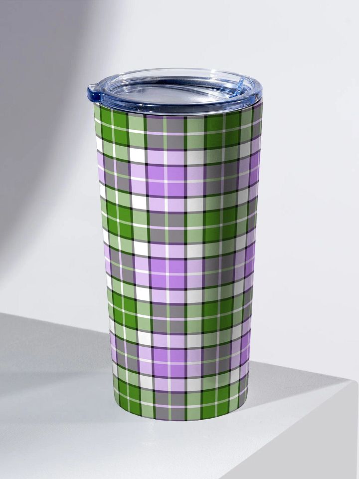 Lavender and Green Plaid Travel Tumbler product image (1)