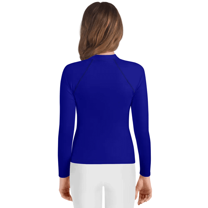 Youth Plain Color Navy Blue Rash Guard product image (2)