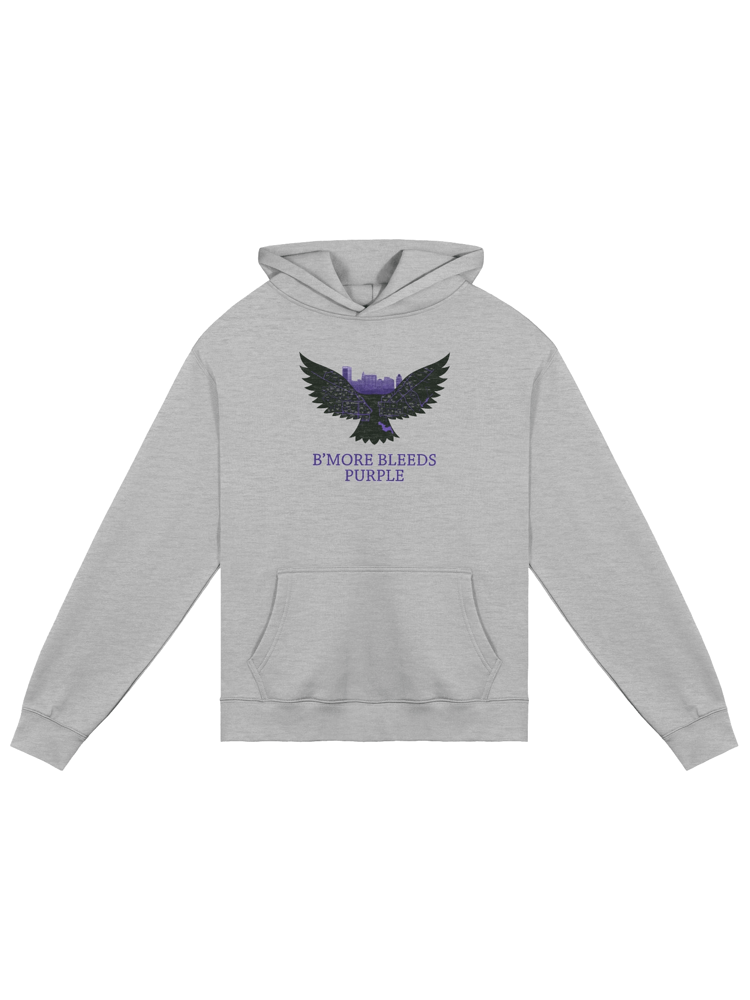 B'More Bleeds Purple Oversized Hoodie product image (2)
