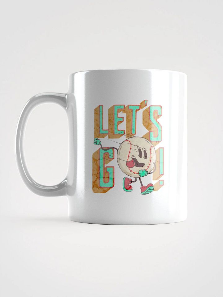 Lets Go Baseball Mascot Cartoon White Glossy Mug product image (1)