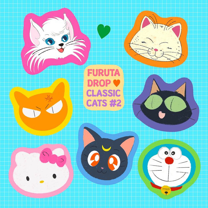 classic cats vol 2 sticker sheet product image (1)