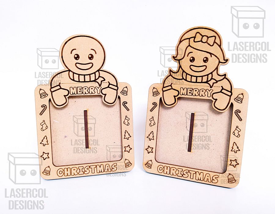 Christmas Ornaments Photo Frame Set 4- Laser Cut Files product image (6)
