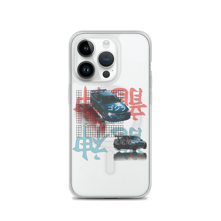 Japanese Script, Gojira R34 Grid (Black) Phone Case product image (2)