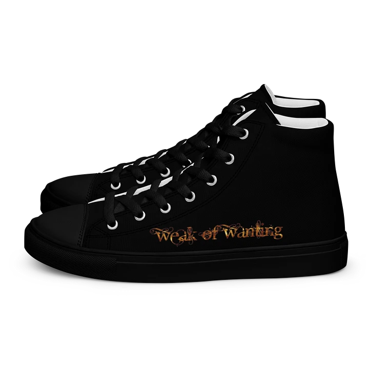 Weak Of Wanting Men's High Top Canvas Fire Logo Shoes product image (1)
