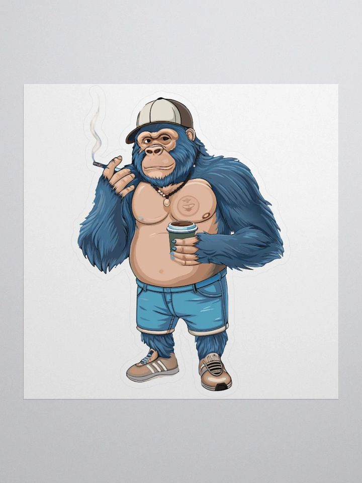 Blue Gorilla Kiss Cut Stickers product image (1)