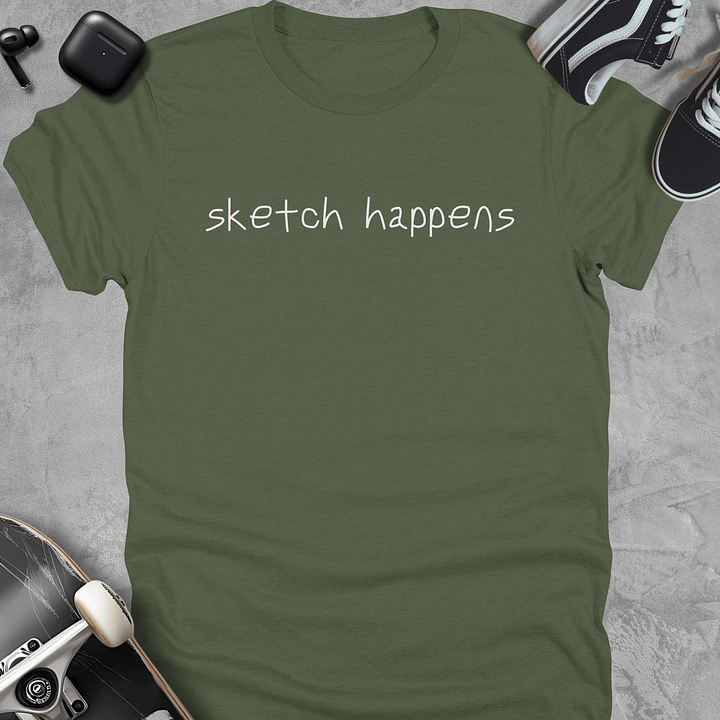 Sketch happens, Funny skateboarding t-shirt, Unisex product image (5)