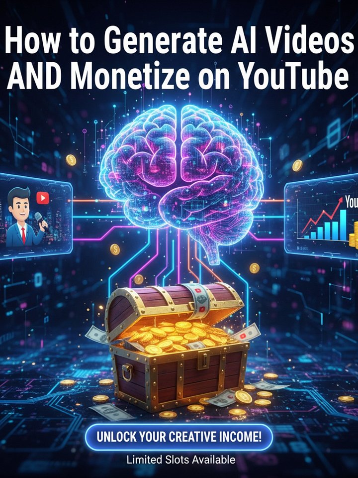 How to Generate AI Videos and Monetize on YouTube (PDF Course) product image (1)
