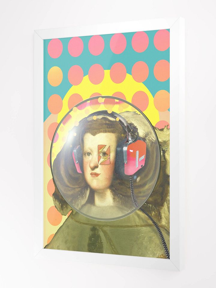 Queen of Space, 80's stereo headphones w/ radio tribute, by Frank Fonik, Techno EDM Framed High Quality Matte Poster product image (1)
