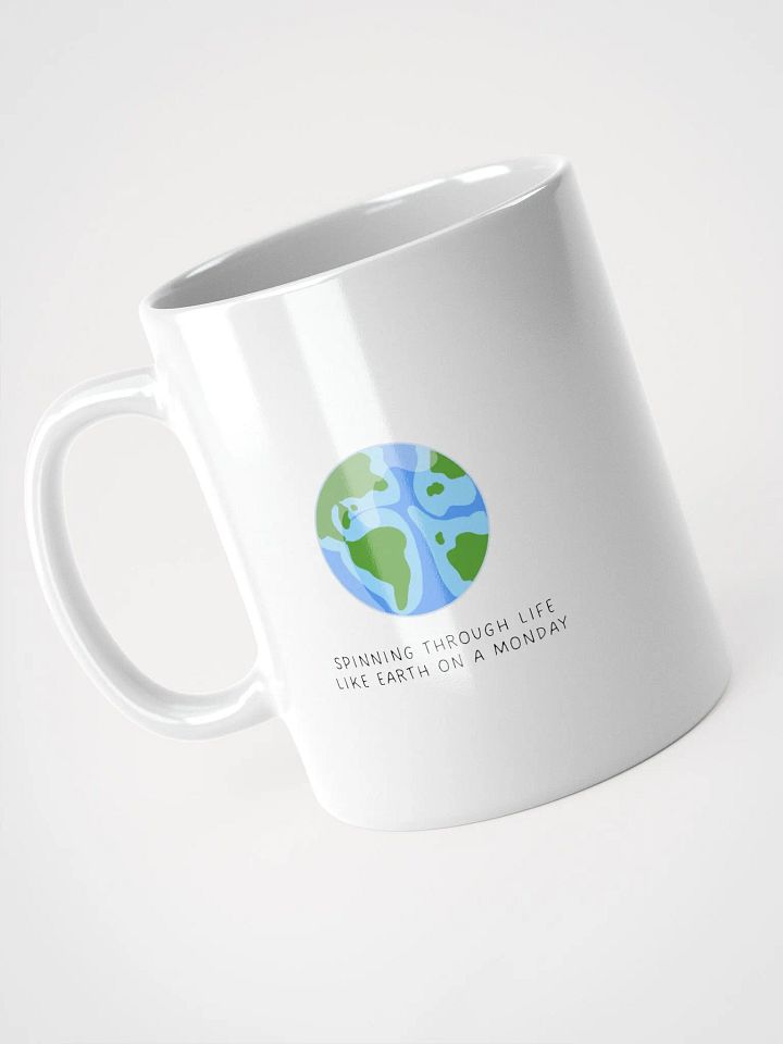 Cartoon Globe Earth White Glossy Mug | Space-themed Daily Essentials product image (2)
