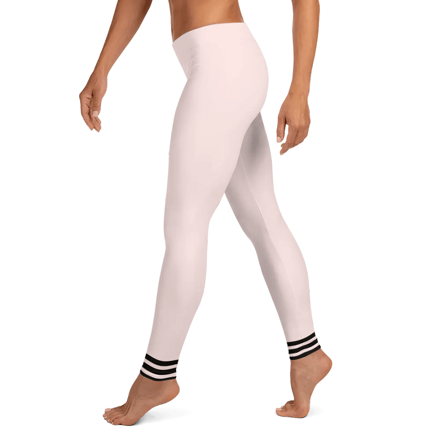 All-Over Print Leggings-Backfill Misty Rose colour with Pink Lady design black stripes product image (4)