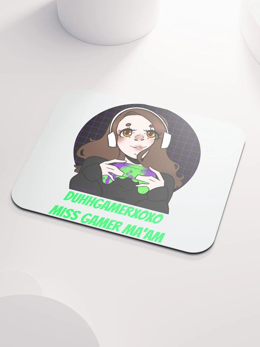 DuhhGamerXOXO/Miss Gamer Ma'am Mouse Pad - Green Text product image (3)