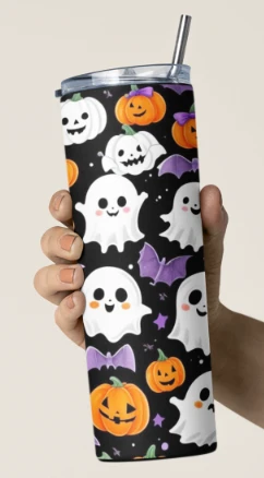 Halloween Theme Ghost Pumpkin Bat Tumbler product image (3)