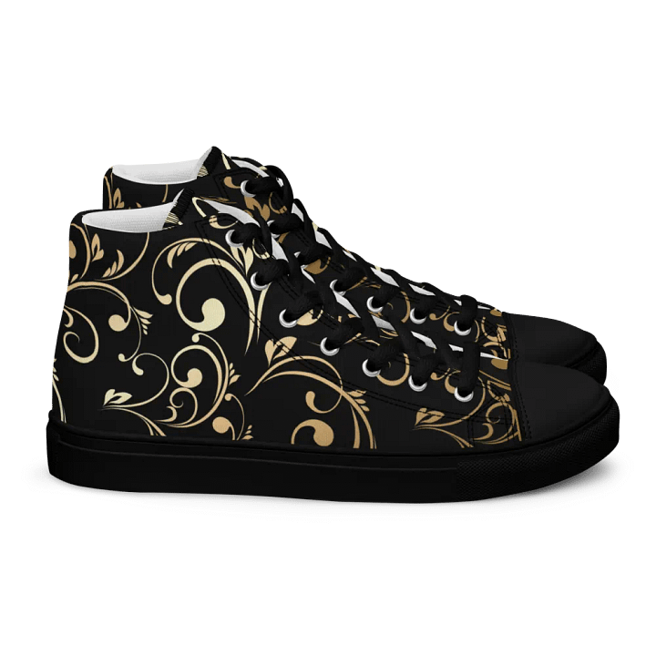 Golden Swirls Womens High Top Canvas Shoes product image (2)
