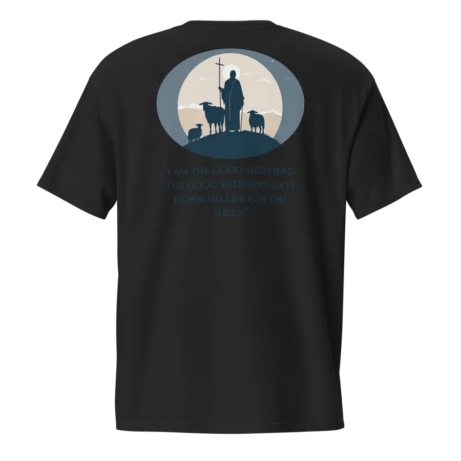 Shepherd of Grace Christian Pocket T-Shirt | John 10:11 product image (1)