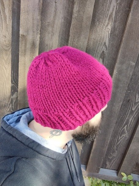 Rich Burgundy Knit Beanie Hat with Brim product image (2)
