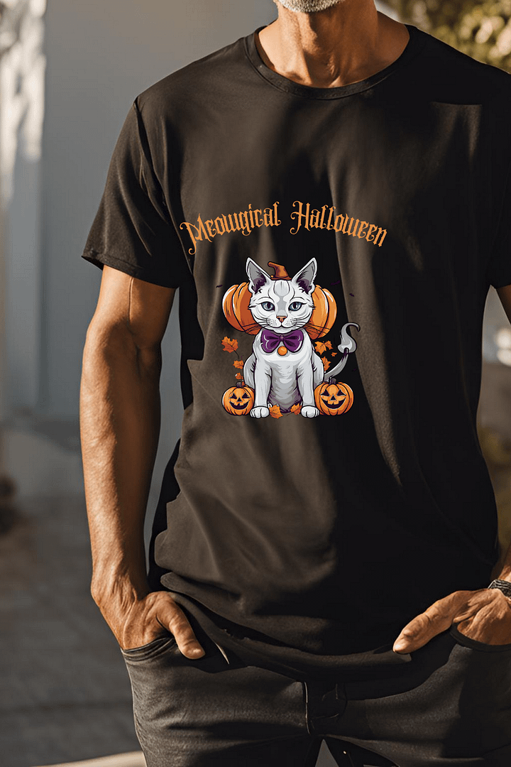Witchy Cat Halloween Unisex T-Shirt product image (2)