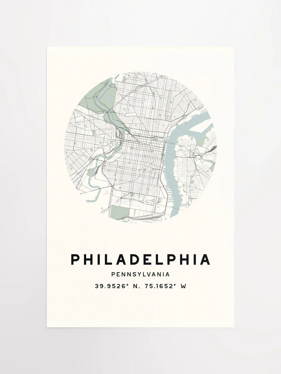Philadelphia Street Map Poster – Beige Minimalist Circular City Art product image (3)