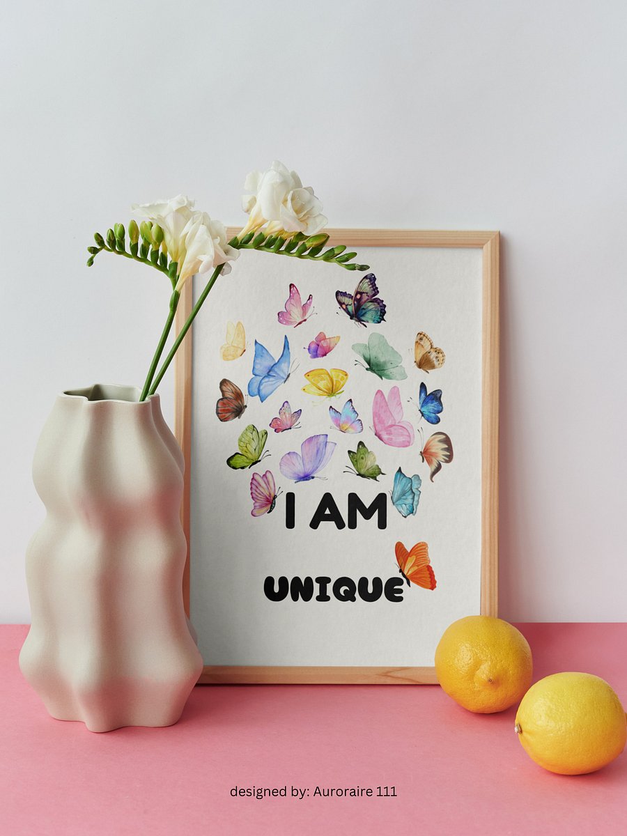 I AM Unique - Printable Wall Art | Digital Poster Download | Multiple Sizes Included product image (5)